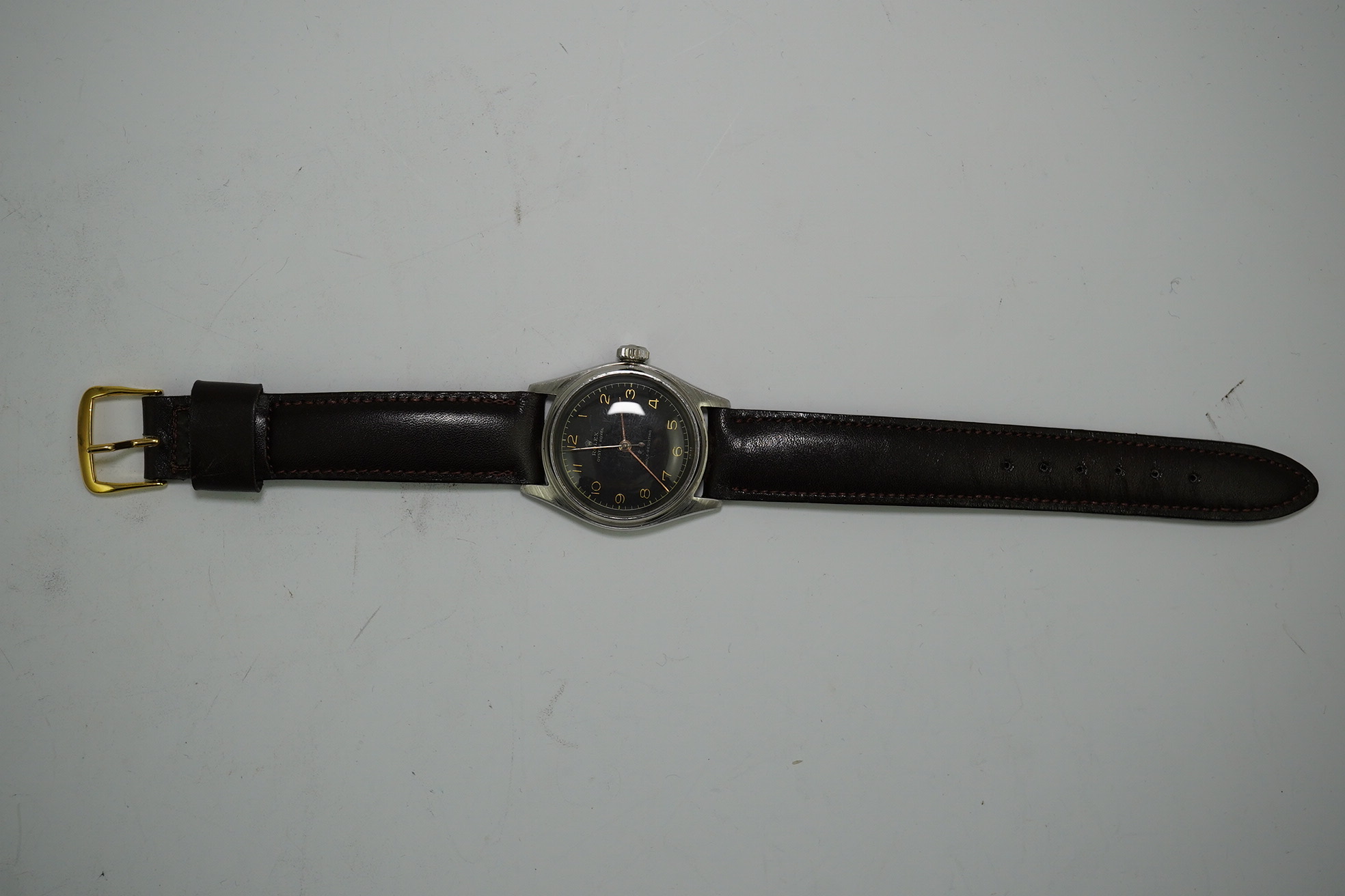 A gentleman's 1940's stainless steel Rolex Oyster Royal manual wind wrist watch